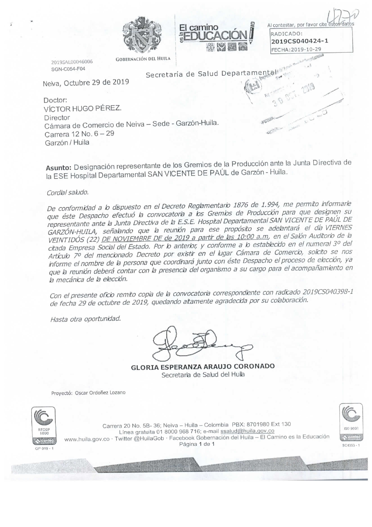 Convocatoria Gremio